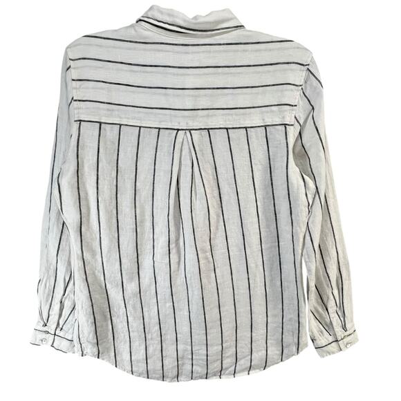 Joie White and Black Striped Blouse - Picture 4 of 14